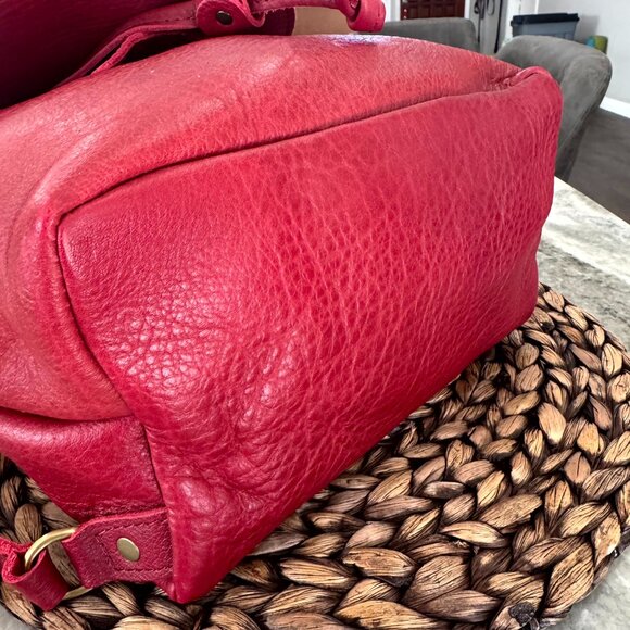 Portland Leather Goods Bucket Backpack Chili Red Excellent Condition main image 8